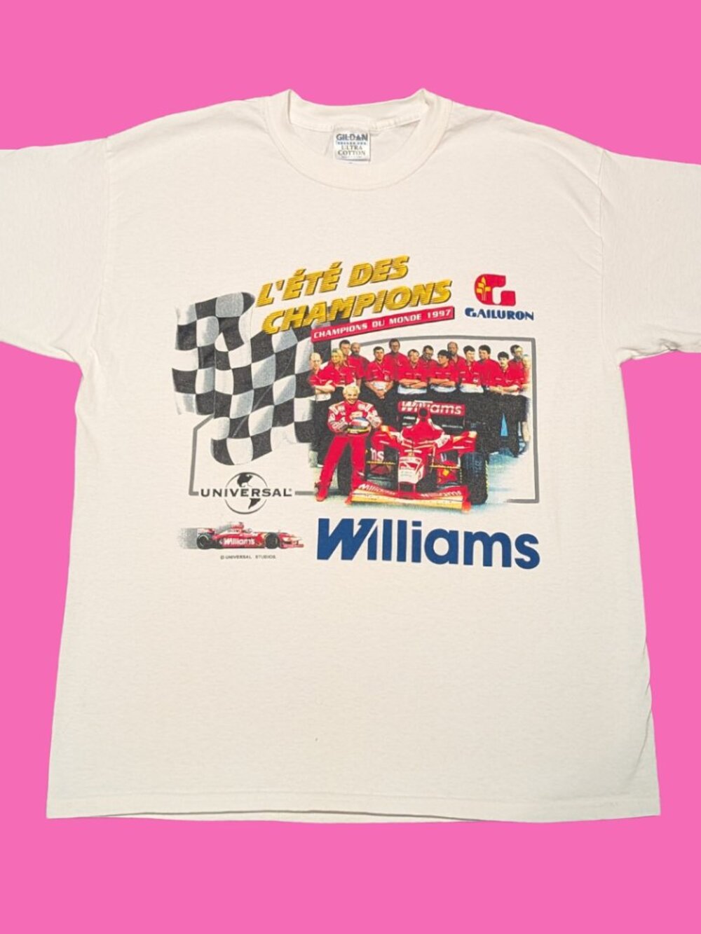 Vintage 1990's Formula One Team Williams World Champions Motor Sport T-Shirt